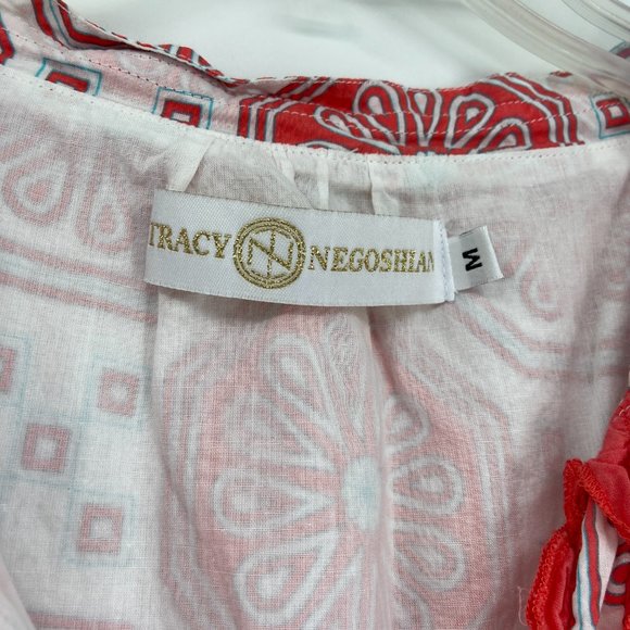 Tracy Negoshian Red White Shift Dress Medallion Print - Picture 2 of 4